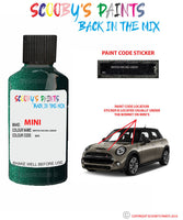 mini cooper s convertible british racing green paint code location sticker plate 895 touch up paint