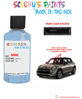 mini cooper candy blue paint code location sticker plate 853 touch up paint