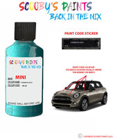 mini cooper caribbean aqua paint code location sticker plate wc2e touch up paint