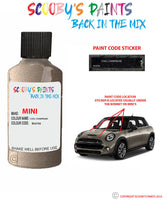 mini jcw cool champagne paint code location sticker plate bu0709 touch up paint