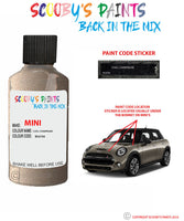 mini cooper cool champagne paint code location sticker plate bu0709 touch up paint