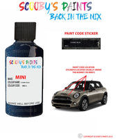 mini cooper cosmic blue paint code location sticker plate wb13 touch up paint