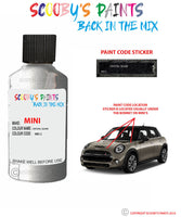 mini one crystal silver paint code location sticker plate wb12 touch up paint