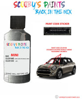 mini jcw clubman dark silver technical grey paint code location sticker plate 871 touch up paint