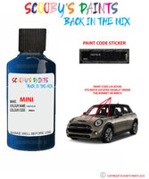 mini one deep blue paint code location sticker plate wb69 touch up paint