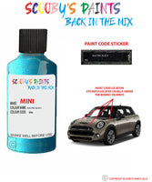 mini one electric blue ii paint code location sticker plate b86 touch up paint