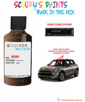 mini one clubman hot chocolate paint code location sticker plate wa88 touch up paint
