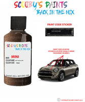 mini cooper s convertible hot chocolate paint code location sticker plate wa88 touch up paint