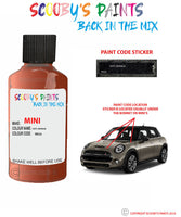 mini one cabrio hot orange paint code location sticker plate wa26 touch up paint