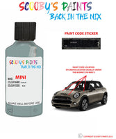 mini one clubman ice blue paint code location sticker plate b28 touch up paint