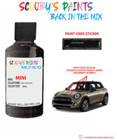 mini one cabrio iced chocolate paint code location sticker plate wb49 touch up paint