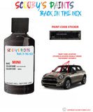 mini one cabrio iced chocolate paint code location sticker plate wb49 touch up paint