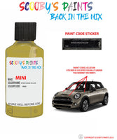 mini one cabrio interchange yellow paint code location sticker plate ya95 touch up paint