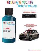 mini cooper countryman island blue paint code location sticker plate wc2m touch up paint