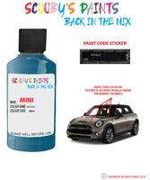 mini one clubman kite blue paint code location sticker plate wb48 touch up paint