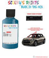 mini one cabrio kite blue paint code location sticker plate wb48 touch up paint
