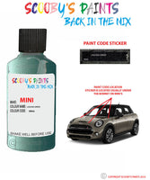 mini one laguna green paint code location sticker plate wb46 touch up paint