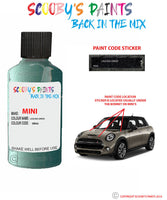 mini one cabrio laguna green paint code location sticker plate wb46 touch up paint