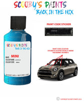 mini one cabrio laser blue paint code location sticker plate wa59 touch up paint