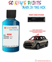 mini one laser blue paint code location sticker plate wa59 touch up paint