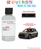 mini one light white paint code location sticker plate b15 touch up paint