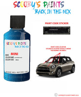 mini one cabrio lightning blue paint code location sticker plate wa63 touch up paint
