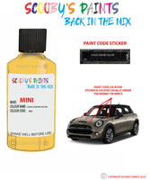 mini cooper s convertible liquid dakar yellow paint code location sticker plate 902 touch up paint