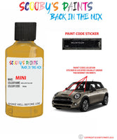 mini one cabrio mellow yellow paint code location sticker plate ya58 touch up paint