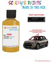 mini cooper converible mellow yellow paint code location sticker plate ya58 touch up paint