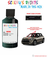 mini one countryman oxford green iii paint code location sticker plate wb26 touch up paint