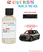 mini cooper s pepper old english white paint code location sticker plate 850 touch up paint