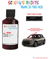 mini cooper pure burgundy paint code location sticker plate c2c touch up paint