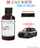 mini cooper pure burgundy paint code location sticker plate c2c touch up paint