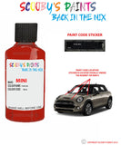 mini cooper s pure red paint code location sticker plate yb16 touch up paint