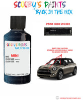 mini one clubman reef blue paint code location sticker plate wb30 touch up paint