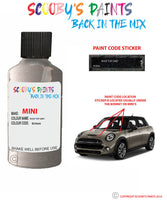 mini one roof top grey paint code location sticker plate bu0666 touch up paint