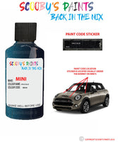 mini one space blue paint code location sticker plate wa49 touch up paint