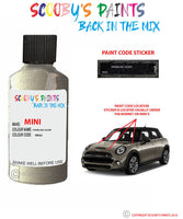 mini cooper converible sparkling silver paint code location sticker plate wa60 touch up paint
