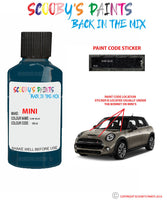 mini cooper s surf blue paint code location sticker plate yb18 touch up paint