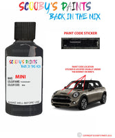 mini one thundergrey paint code location sticker plate b58 touch up paint