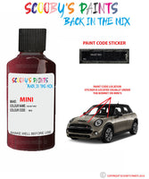 mini one velvet red paint code location sticker plate 903 touch up paint