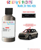 mini one velvet silver paint code location sticker plate wb31 touch up paint