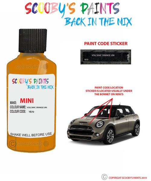 Paint For Mini Cooper Hardtop Volcanic Orange Uni Code Yb70 Touch Up P ...