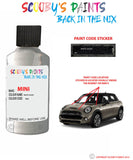 mini one cabrio white silver paint code location sticker plate a62 touch up paint