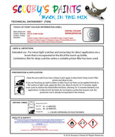 mini cooper arctic pure silver code 900 touch up paint instructions for use data sheet