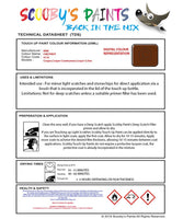 mini cooper chestnut code yc1v touch up paint instructions for use data sheet