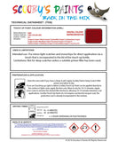 mini one chili solar red code 851 touch up paint instructions for use data sheet