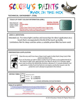 mini cooper converible laguna green code wb46 touch up paint instructions for use data sheet