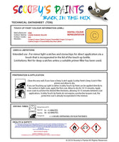 mini cooper s liquid dakar yellow code 902 touch up paint instructions for use data sheet