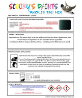 mini cooper s paceman oxford green iii code wb26 touch up paint instructions for use data sheet